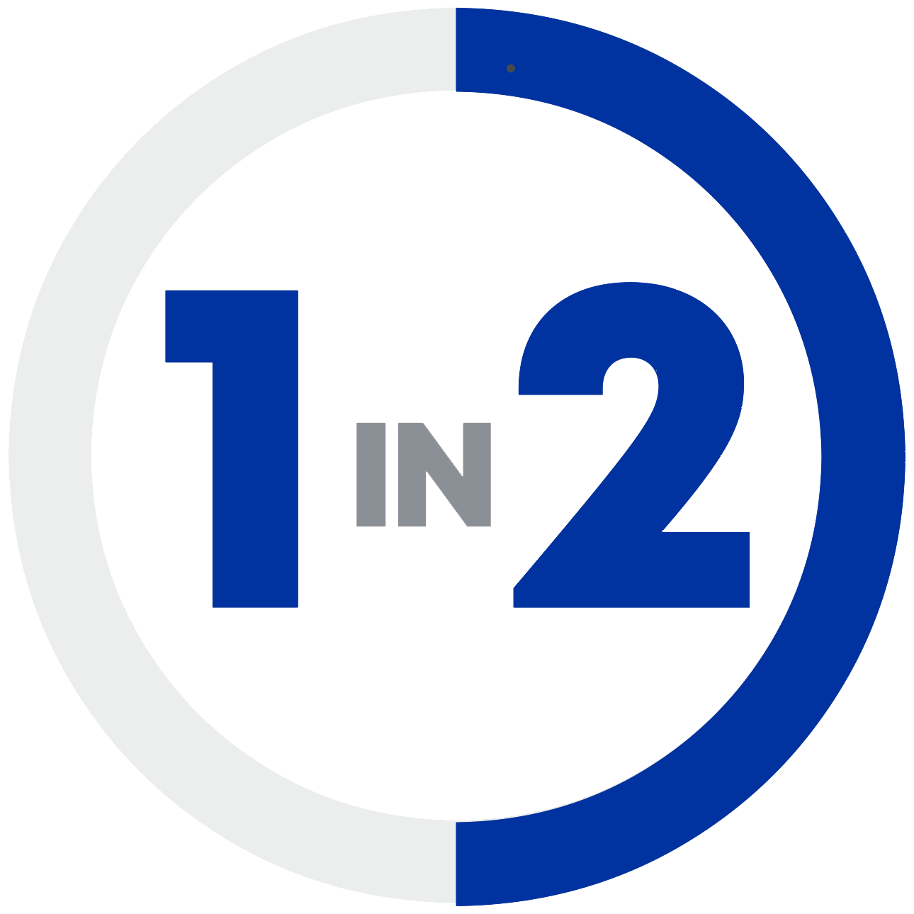 1 in 2 icon.